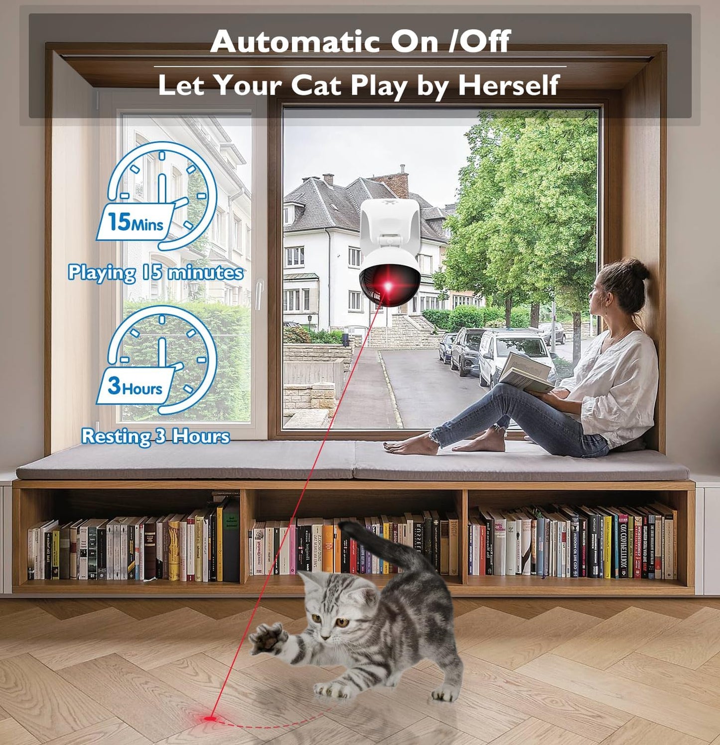 AUTOMATIC CAT LASER TOY – SMART MOTION & ADJUSTABLE PLAY DESIGN