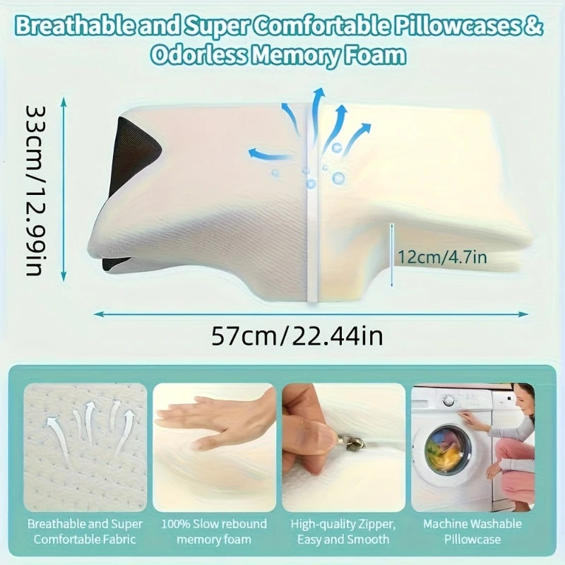 Premium Ergonomic Cervical Pillow: Contoured Design for Multi-Position Sleepers
