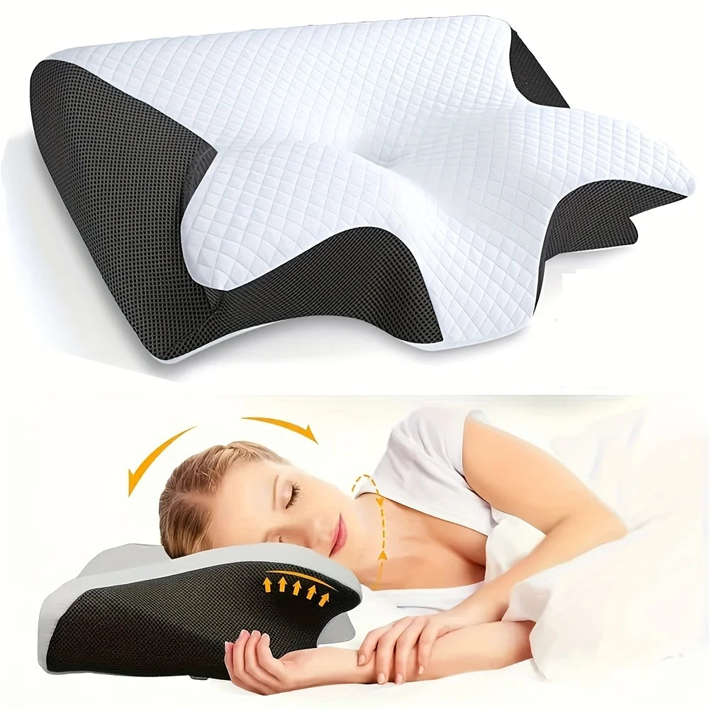 Premium Ergonomic Cervical Pillow: Contoured Design for Multi-Position Sleepers